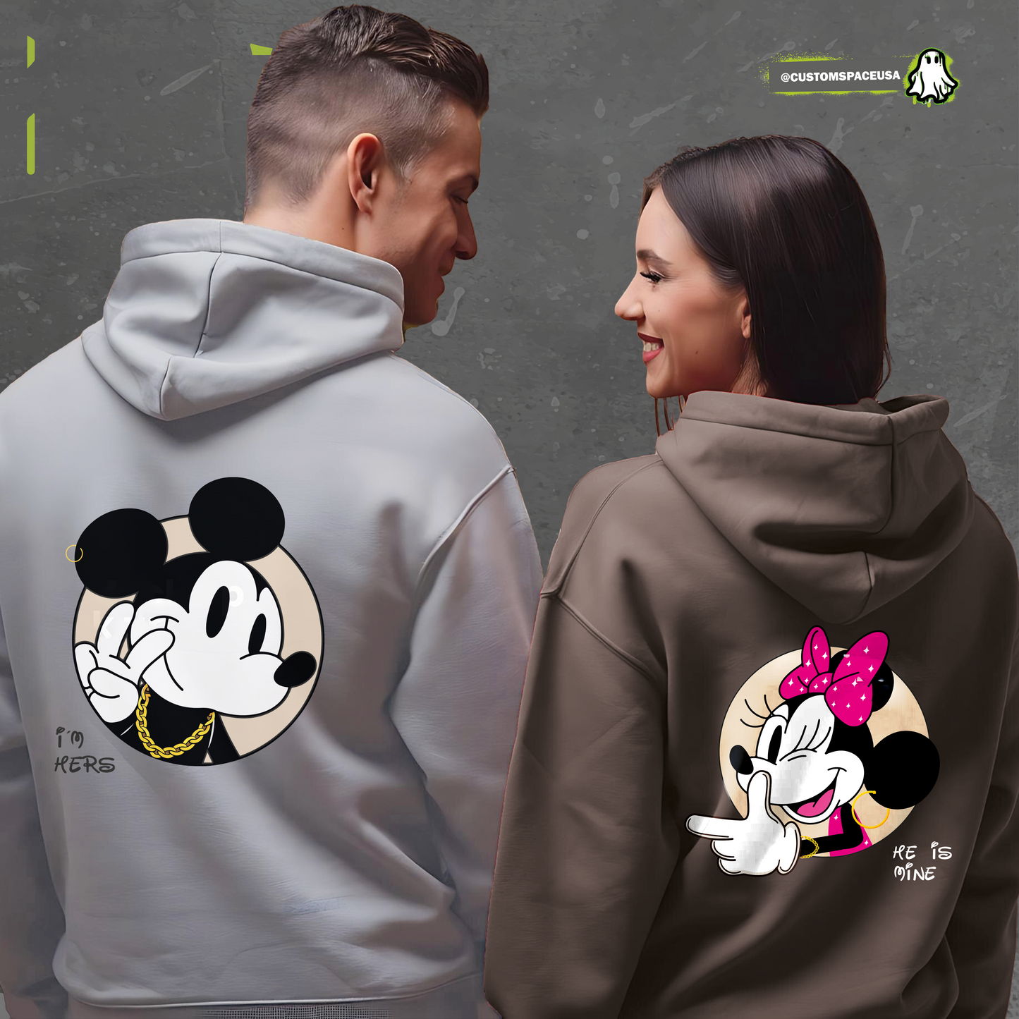 Hoodie en Pareja Mini y MIckey